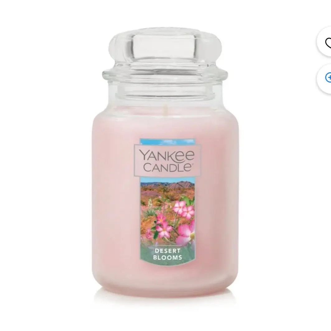 Yankee Candle Desert Blooms Cactus Aroma Glass Candle - 22 oz Original Large Jar, Scented Home Decor Decoration, Home Supplies