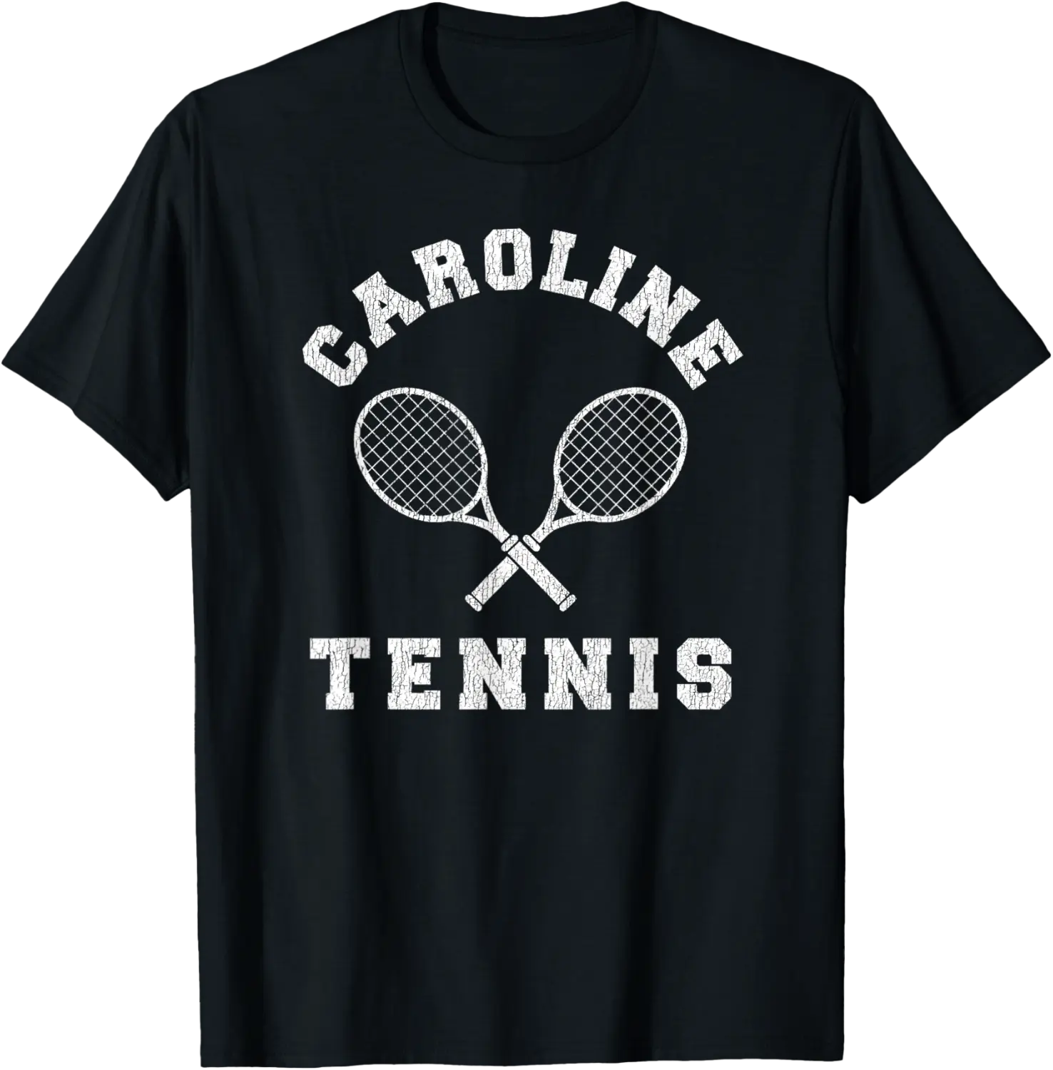 Caroline Vintage Tennis Team Distressed Retro 90s Vibe T-Shirt - Antonioja Shop 60B0F5W5CHQJ