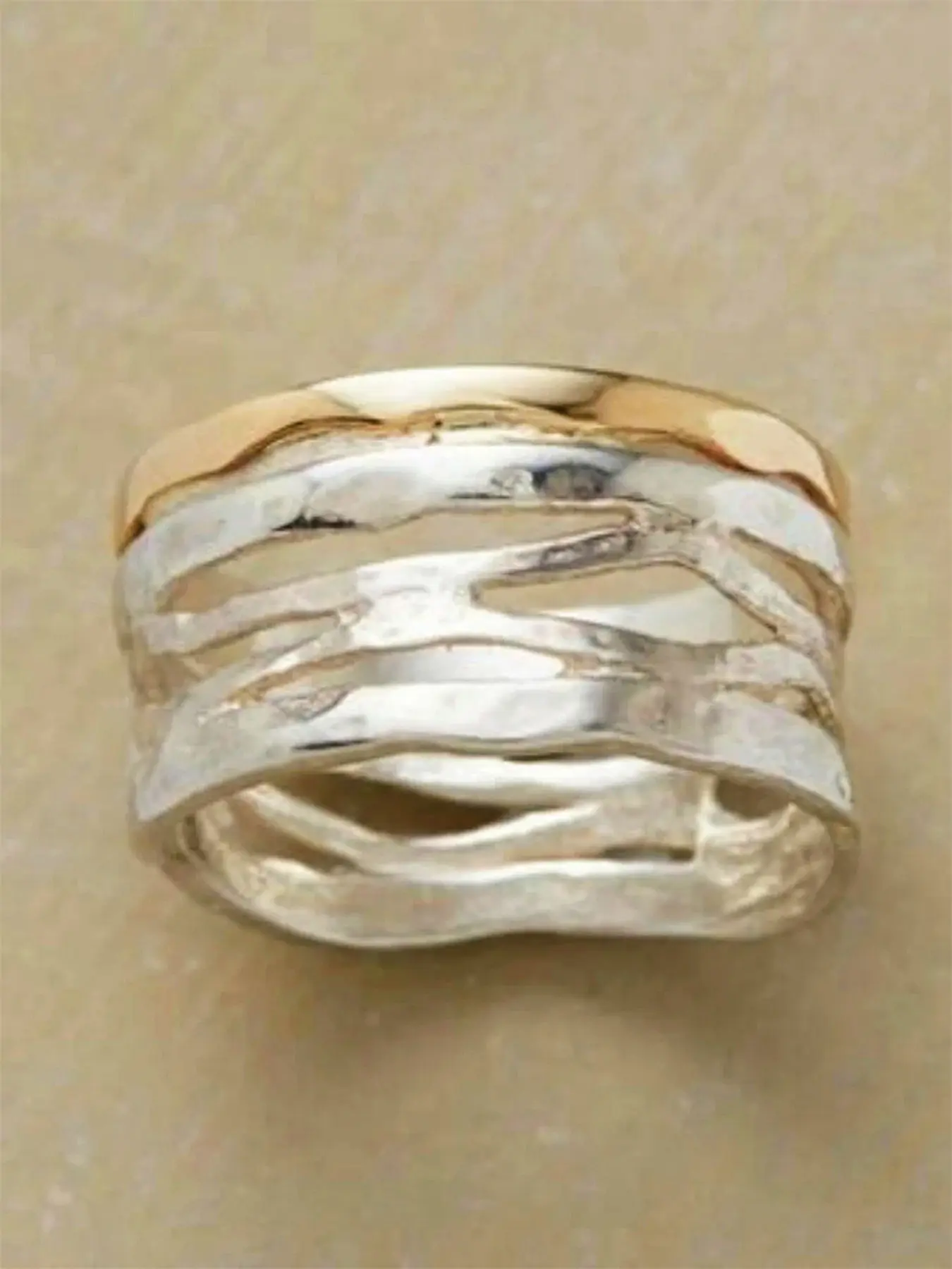 1 PC Simple Fashion Promise Ring For Women For Wedding Engagement Party Jewelry Rings Valentine's Day Gift Double Layered Ring