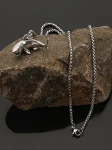 Vintage Deep Sea Shark Pendant Necklace, Fashionable Men's Chain Jewelry, Nordic Style Party Accessory, Valentine's Day Gift