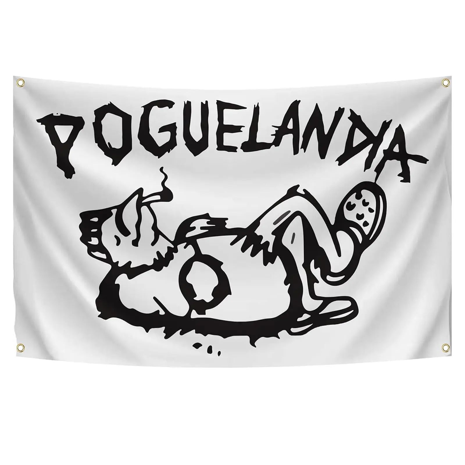 Poguelandia 3x5Ft Digital Print Festive Flag with 4 Brass Grommets, Living Room Wall Decor Tapestry for College Dorm Man Cave, Room Backdrop Banner for Home Supplies, Tapestry Room Decor