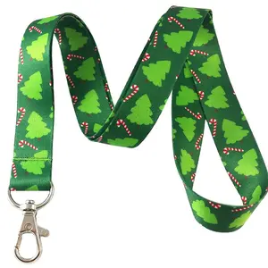 Execucat Lanyard - Christmas Tree & Candy Cane - ID Badge Holder & Keychain