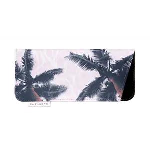 Blenders Eyewear Shoreline Sleeve - Tropical Palm Print Oxford Fabric Sunglass Case with Velvet Lining for Scratch Protection & Beachy Vibes