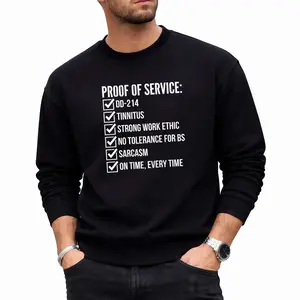 Durable Military Veteran Sweatshirt with Proof of Service Graphic