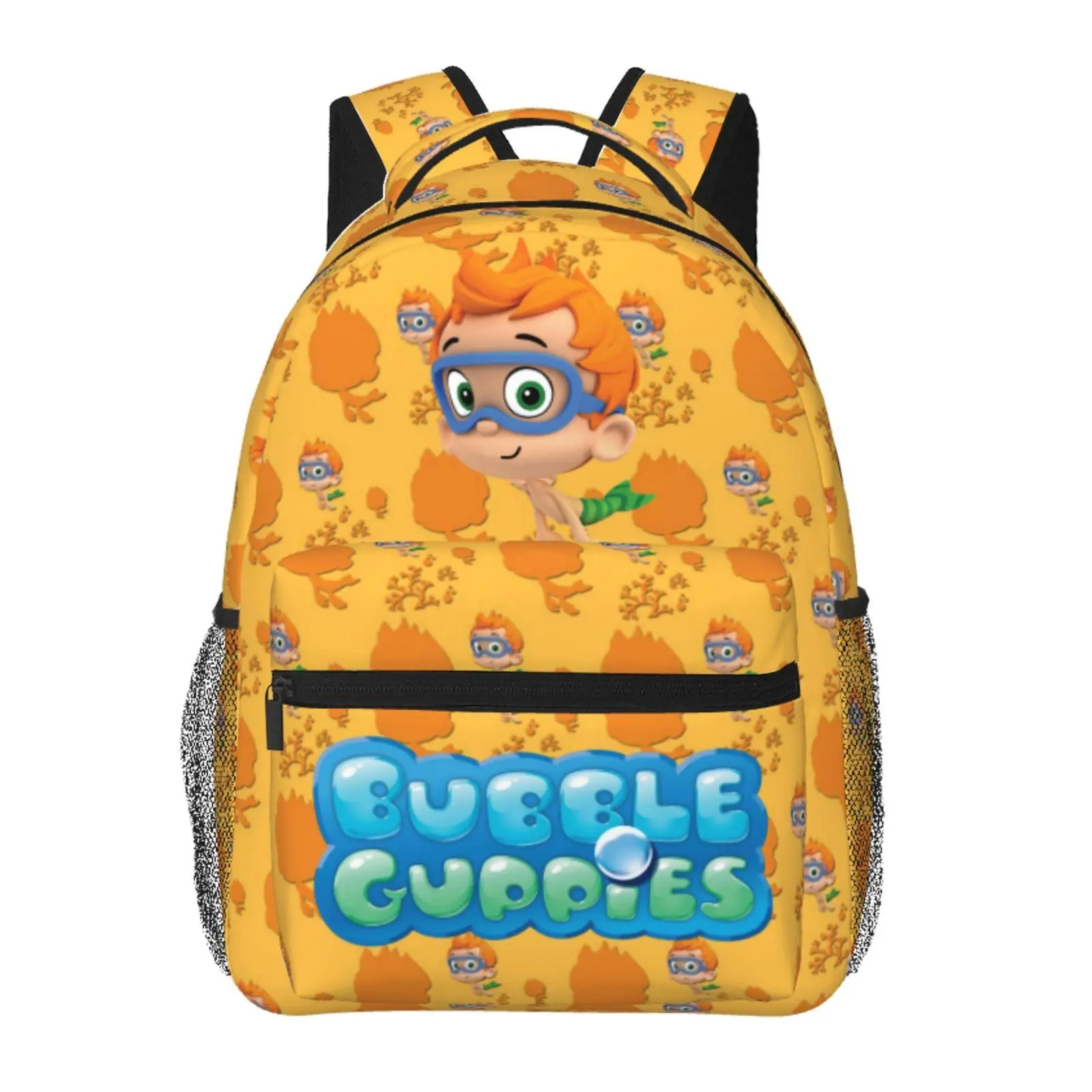 Bubble Guppies Backpack for Travel & Commute, Zooli school backpack Nonny casual backpack Zippered Front & Mesh Side Pockets, Padded Straps,back to school supplies
