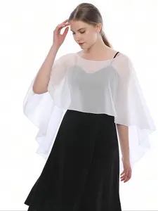 Women's Solid Color Semi-sheer Cape, Casual Breathable Sun Protection Shawl for Daily Wear, Fashion Accessories for Women & Girls, Blouse