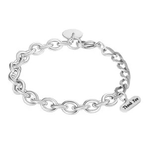 Gnoce Retro Street ‘Thank You’ Spliced Link Chain Bracelet