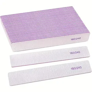 Reusable Dual-Sided Nail File, Nail Care, Manicure, 180/240 Grit, Washable, Non-Replaceable Abrasive Surface, Suitable for Polymer Nails, Gel, Acrylic, Home & Salon Use