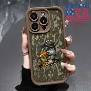 Compatible for iPhone 16 Pro 15 14 Plus 16e 13 12 Mini 11 Promax X XS Max XR xsmax Phone Case Cool Camo Duck All Coverage Anti-Drop Rugged Durable Soft Cover for Boy
