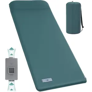 Sleeping Pad for Camping, 3.15" Thick Self Inflating Sleeping Camping Pad with Pillow&Electric Pump,Memory Foam Camping Mattress Pad, 4-Season Camp Sleeping Mat for Travel,Car,Tent,Home-Green