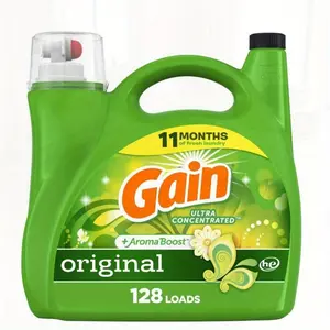 Original Fragrance Laundry Detergent - 184 fl oz, 128 packs (11 months supply), fresh and clean aroma, ultra-concentrated, AromaBoost technology, plastic film-backed bottle