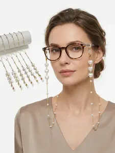 Heart Butterfly Star Mask Chain Pearl Necklace Fashion Anti-Loss Eyeglass Accessory, 1 Piece Pack, Stylish Eye Wear Strap