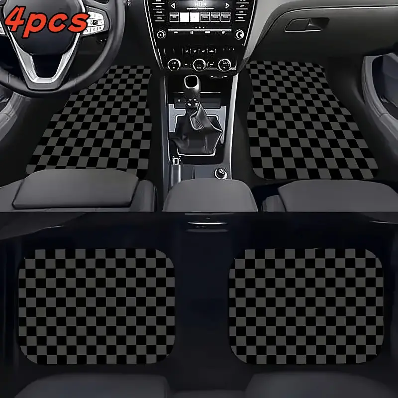 4pcs Car Carpet Mats Polyester Fiber Material Suv Compatible All-Year Protection Modern Automotive Accessories Car Accessory Foot Pads Car Floor Mats