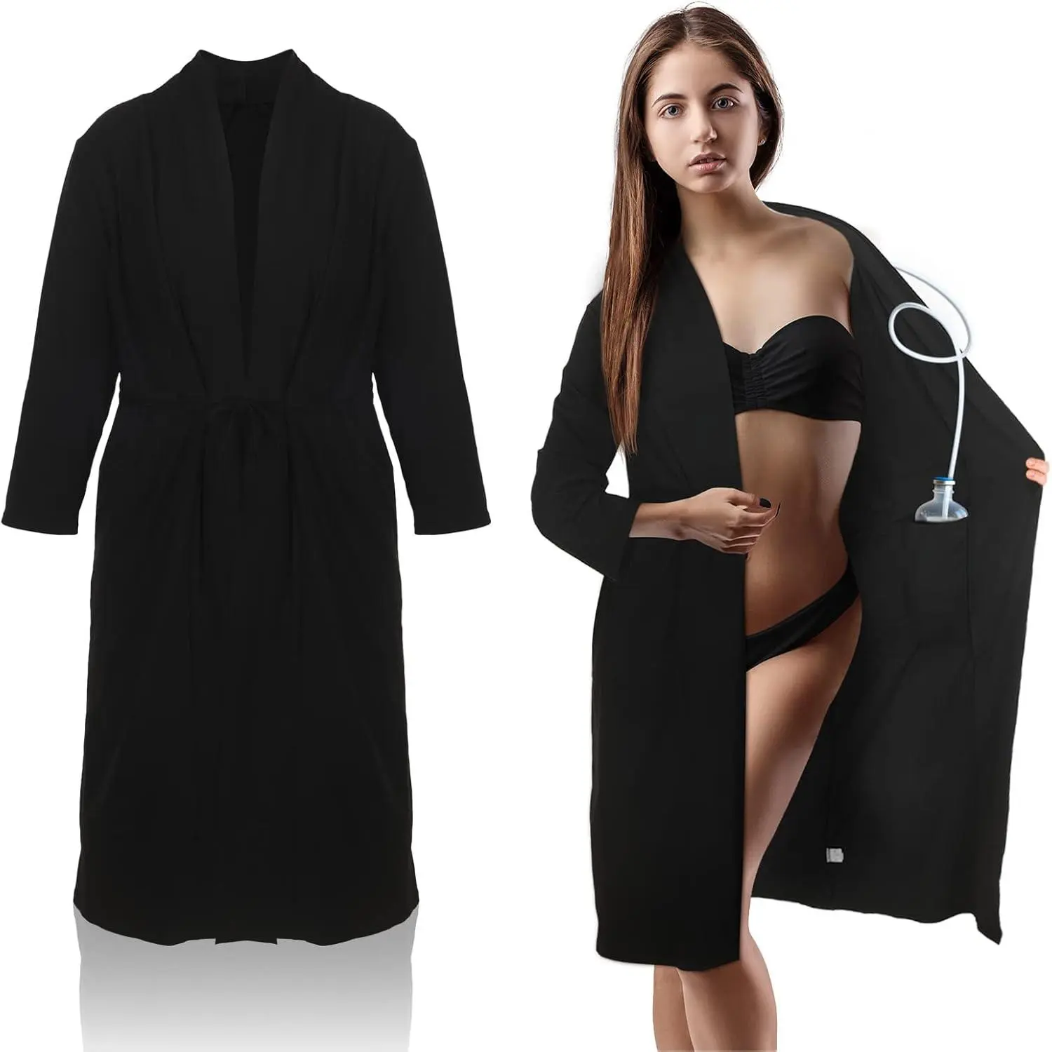 Robe  Mastectomy Breast Cancer  Women Breast  Robe with Internal Pockets for  Operative