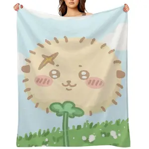 Cute C-Chiikawas Fall Throw Blanket For Women Men Winter Travel Nap Rakko Dandelion Flower Flannel Bed Blankets Office Camping Air Conditioned Quilt All Season Soft Warm Plush Bedding Throws Sofa Car Home Decor Girls Christmas Gift super cozy blanket