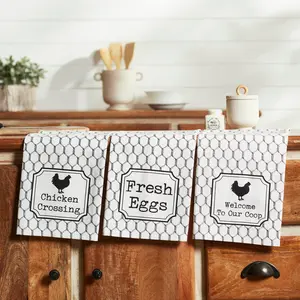Down Home Chicken Crossing Tea Towel Set of 3