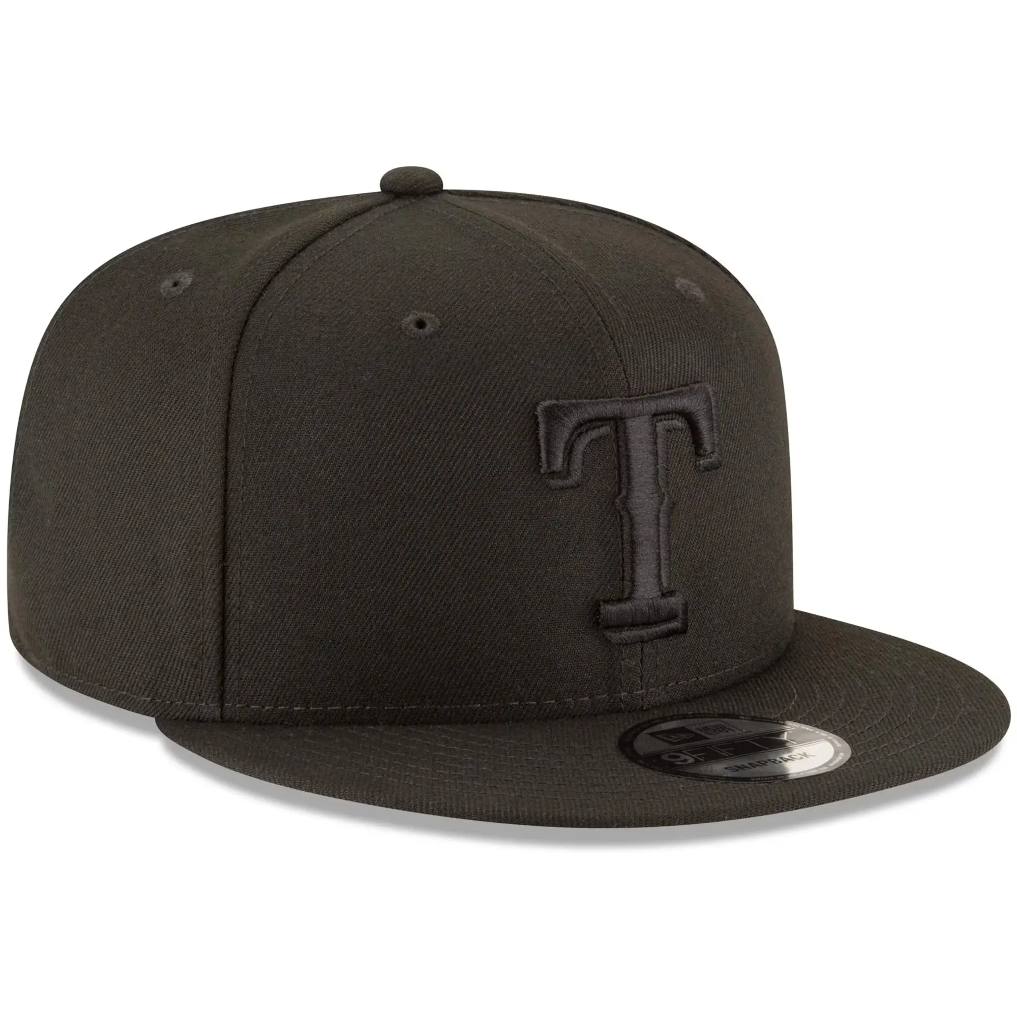 Texas Rangers Blackout 9FIFTY Snapback Hat – Adjustable Flat Brim Cap