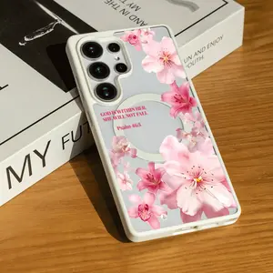 God Is Within Her Pink Floral Bible Verse Design for iPhone17/16/15/14/13/12/X/PRO/PLUS Samsung(S22-S25) Matte Magnetic Phone Case iphone 15 pro max case Protective Screen Protector ROOMKL1517009