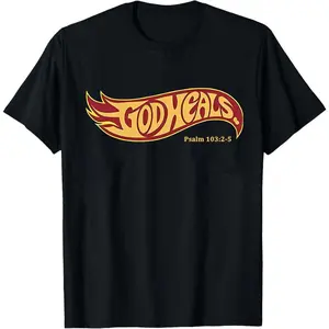 "God Heals Hot Wheels Style Tee |     Christian Graphic Shirt"