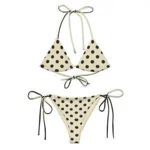 Polka Dots Bikini Printed Bikini 90s 80s Triangle Bikini Hot Girl Summer Y2K Coquette