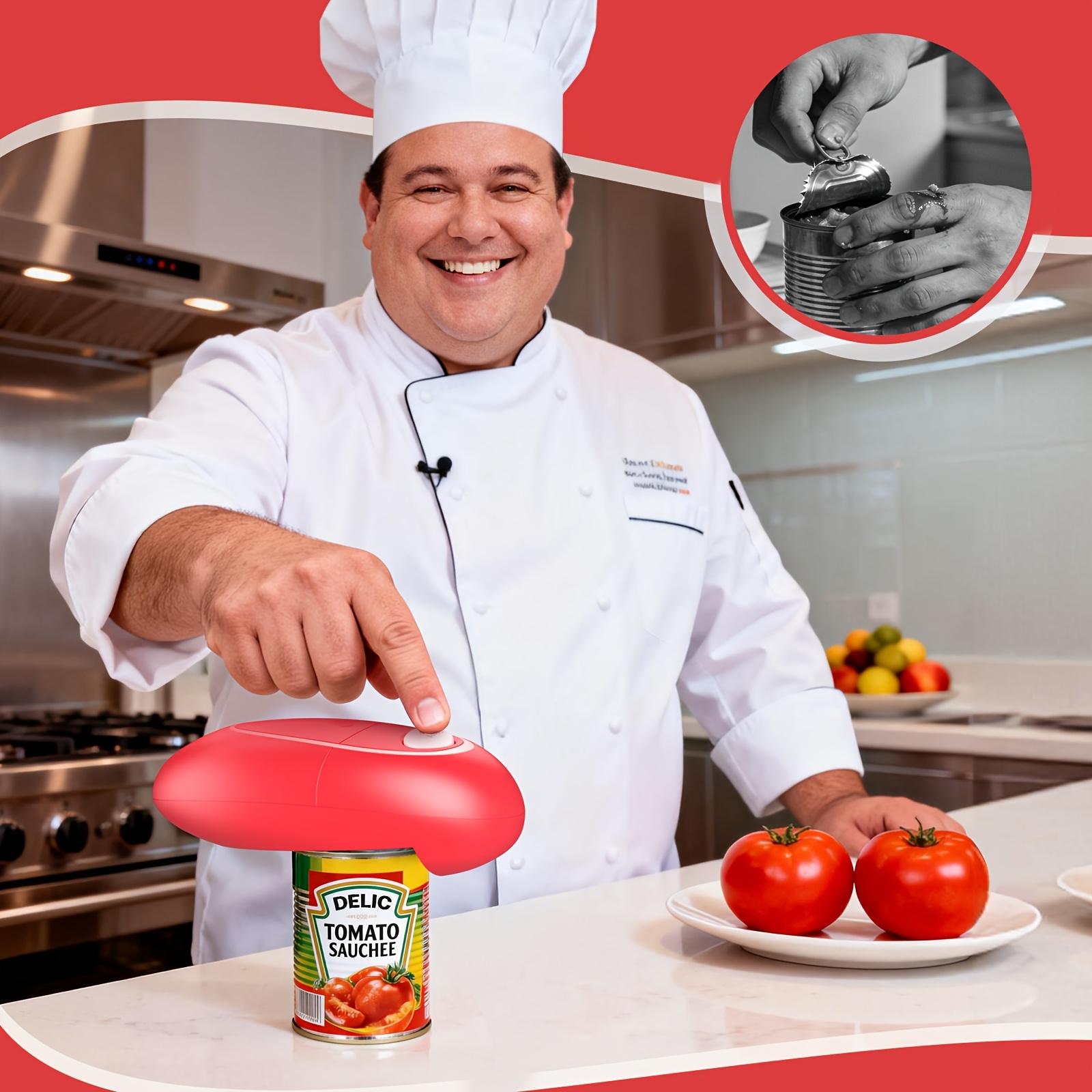 Electric Can Opener with One-Touch Function by Hattyroom – Portable Design for Kitchen and Outdoor, Smooth Edge for Safe Use, Great for Seniors and Arthritis Sufferers, Essential Senior Product for Independent Living