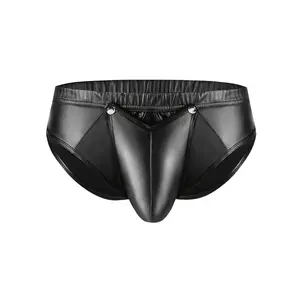 Men'S Shiny Sexy Zipper Open Crotch Straight Long Trousers Male Party Performance PVC Faux Leather Pants