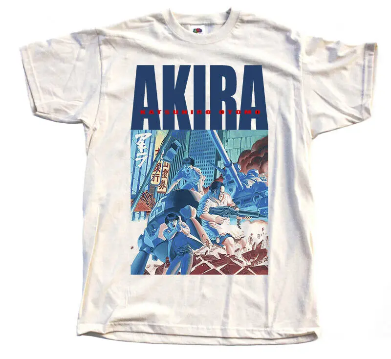 AKIRA 1988 natural T-shirt MANGA k.otomo Tokyo , Cyper punk Tshirt, Vintage unisex Tee