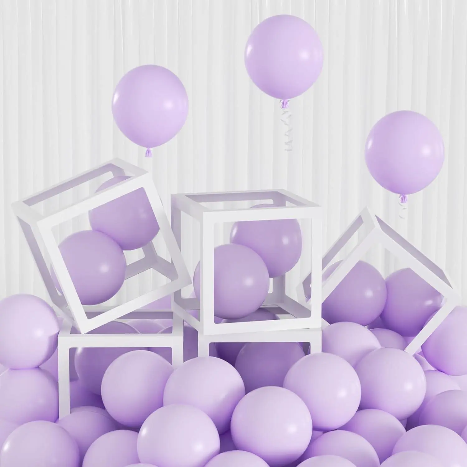 100Pcs Small Pastel Purple Lilac Balloons 5 Inch, Mini Matte Lavender Latex Balloons Filler For Girl Baby Shower, Bridal Shower,Butterfly Fairy Princess Birthday Party Decor