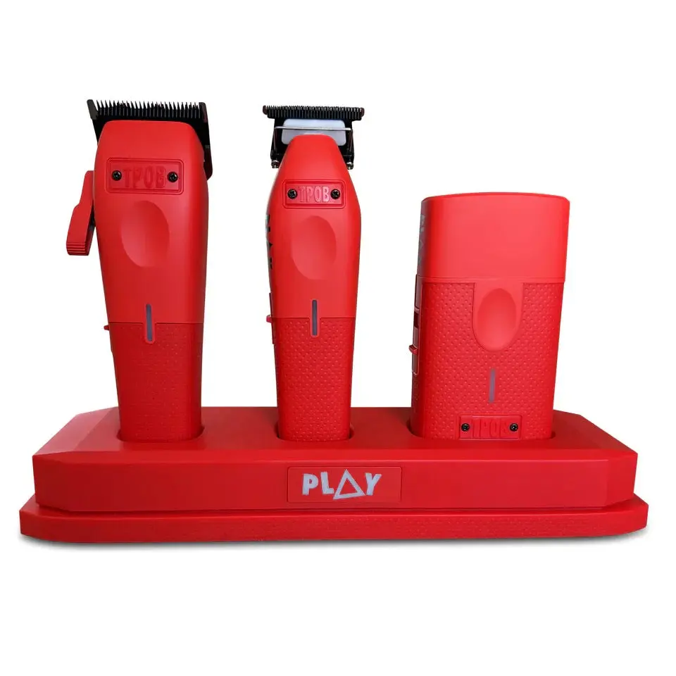 TPOB Play Mini Red Bundle – Clipper Trimmer Shaver Kit w/ Stand