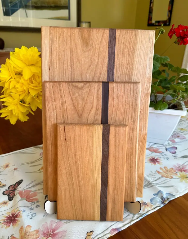 Set of Three Wooden Cutting Boards - Made in Maine - Walnut and/or Cherry