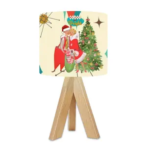 Holiday Kitsch Mid Mod Christmas Table Tripod  Lamp