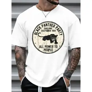 [Summer Short Sleeve Casual T-] 1966 Oakland, California Black Panther Party Men's Summer Short Sleeve Crew Neck Casual T- target bacon vintage shirts