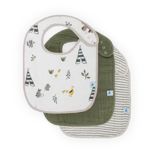 Cotton Muslin Classic Bib 3 Pack - Forest Friends 2
