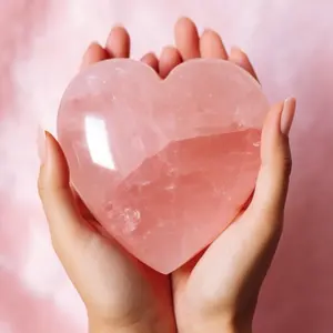 LARGE ROSE QUARTZ HEART Crystal Decor