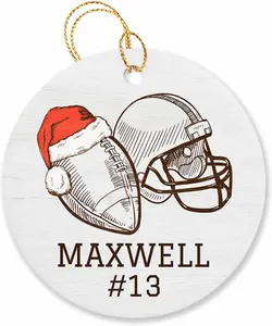 Personalized Football Ornament 2024 Christmas, Custom Name & Number American Football Ornament, Football Player Sports Ornaments Gifts for Coach Fan, Football Lovers Xmas Tree Keepsakes Decorations, Football Ornament