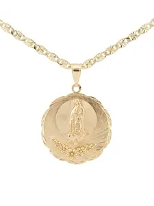 Gold-Plated Virgin Mary Pendant with Floral Details 18-inch or 24-inch Chain Symbol of Faith Meaningful Jewelry for Spiritual & Aesthetic Values Gifts