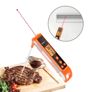 ThermoPro 2-in-1 Instant Read + Infrared Thermometer with Meat Probe, Non-Contact Laser for Cooking, Kitchen, HVAC, Pool, Measuring Utensils(Not for Human) Food Grill (TP420)
