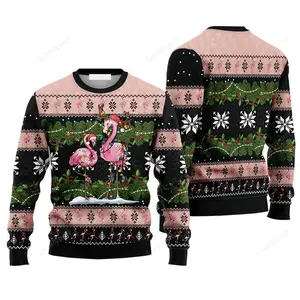 Flamingo Christmas Pattern Sweater, Ugly Sweater For Men & Women, Perfect Outfit For Christmas New Year Autumn Winter