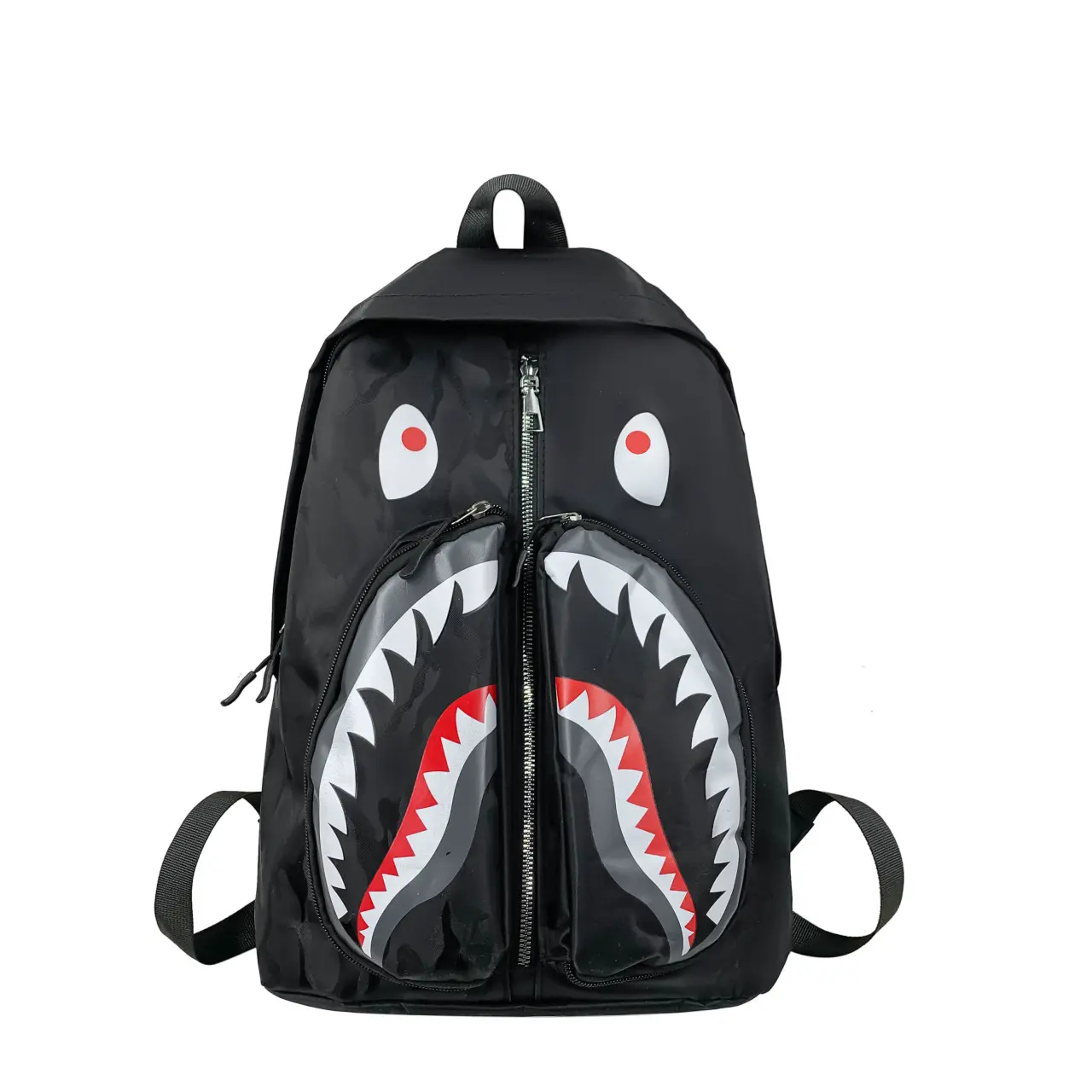 Streetwear Big Mouth Graffiti Backpack, Unisex Casual Polyester Daypack with Zipper for College, Skateboarding & Travel, Casual College Backpack, School Backpack Bookbag
