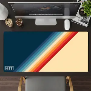 70's Retro Desk Pad - 4mm Thick Custom Design for Home Office & Gaming - Large 31.5" x 11.8" & X-Large 35.4" x 15.7" - Water-Resistant & Non-Slip Base