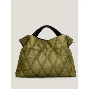Women's Fashion Quilted Handbag, Diamond Design Nylon Shoulder Bag, Diamond Shaped Bag, Soft Thick Pouch, Ideal for Daily Use, Trendy Puffer Quilted Tote Bag, Lightweight Puffy Handbag, Rhombus Nylon Shoulder Bag, Soft Padded Handbag For Women
