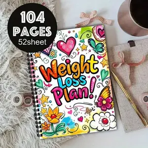 Vibrant Weight Loss Daily Planner Journal, Colorful Graffiti Cover Design, Fun Elements Like Hearts & Stars, Boosts Motivation for Healthy Living