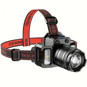 Portable Headlamp, USB Rechargeable Lithium Battery, Adjustable Headlamp, Multifunctional Headlamp, Suitable for Outdoor Camping, Fishing, Climbing Headlamp