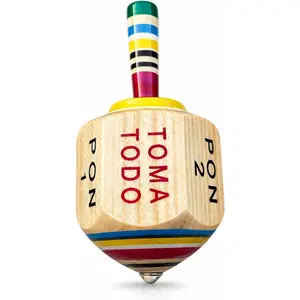 Toma Todo Pirinola – Mexican Spinning Top Drinking Game – Wooden Pirinola for Parties, Cinco de Mayo, Adult Game Night