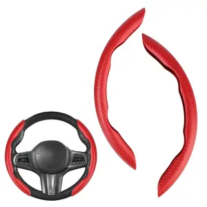 Auto Interior Decoration Accessories Car Steering Wheel Booster Cover 1Pair Carbon Fiber Look Micro Fiber Leather Universal