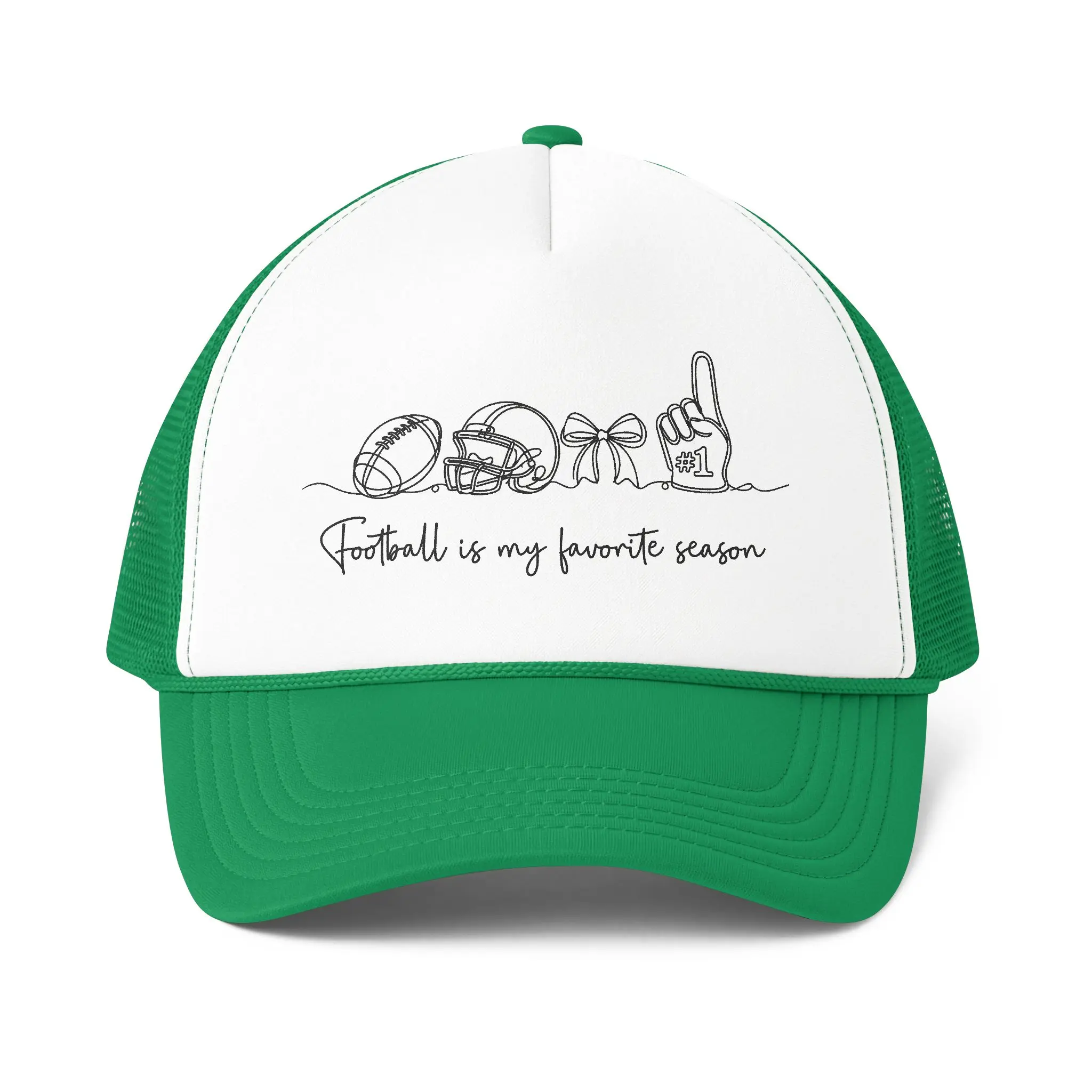 Football sketches Trucker Cap | football helmet, cleats, foam finger design