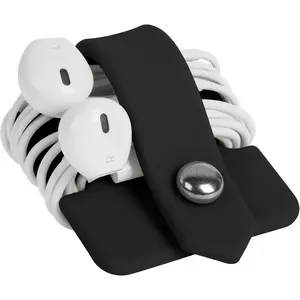 Z-PHP10 Headphone Case Cord Organizer Earbuds Holder Earphones Case Wrap Winder Headset Keeper Cord Manager Cable Organizer Black