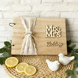 Vintage Wooden Woody Guest Book for Weddings, Engagement Ceremony Sign-In Book, Wedding Reception Memorabilia, Bride Gift, Bridal Gift