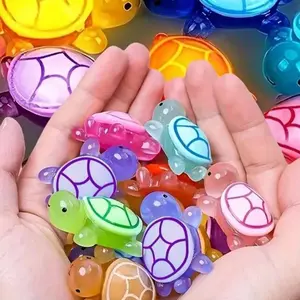 30 Night Glow Mini Resin Turtle Statues, UV Activated, Ocean Theme Party Decor, Garden, DIY, Beach Treasure Hunt, Indoor Outdoor Use, Home Decor Statue