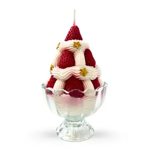 Maison De Flamme Novelty Scented Candle - Sweet Strawberry | Strawberry Dessert Scented Candle  (220g / 7.76 oz)